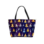 Gold And Blue Trees, Adoxali, Christmas Classic Shoulder Handbag