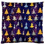 Gold And Blue Trees, Adoxali, Christmas Large Cushion Case (One Side)