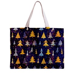 Gold And Blue Trees, Adoxali, Christmas Zipper Mini Tote Bag from ArtsNow.com Front