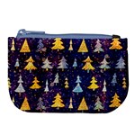 Gold And Blue Trees, Adoxali, Christmas Large Coin Purse