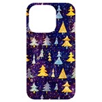 Gold And Blue Trees, Adoxali, Christmas iPhone 14 Pro Black UV Print Case