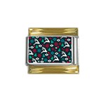 Holiday Season Pattern Gold Trim Italian Charm (9mm)