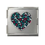 Holiday Season Pattern Mega Link Heart Italian Charm (18mm)