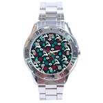 Holiday Season Pattern Stainless Steel Analogue Watch