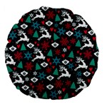 Holiday Season Pattern Large 18  Premium Flano Round Cushions