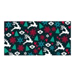 Holiday Season Pattern Satin Wrap 35  x 70 