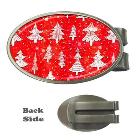 White And Red Trees, Adoxali, Christmas Money Clips (Oval)  from ArtsNow.com Front