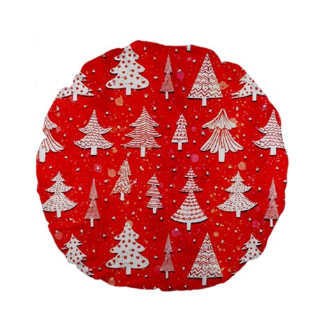 White And Red Trees, Adoxali, Christmas Standard 15  Premium Flano Round Cushions from ArtsNow.com Front