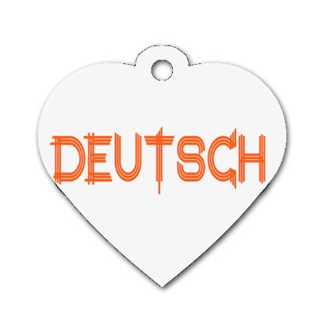 Deutsch Dog Tag Heart (Two Sides) from ArtsNow.com Front