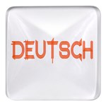 Deutsch Square Glass Fridge Magnet (4 pack)