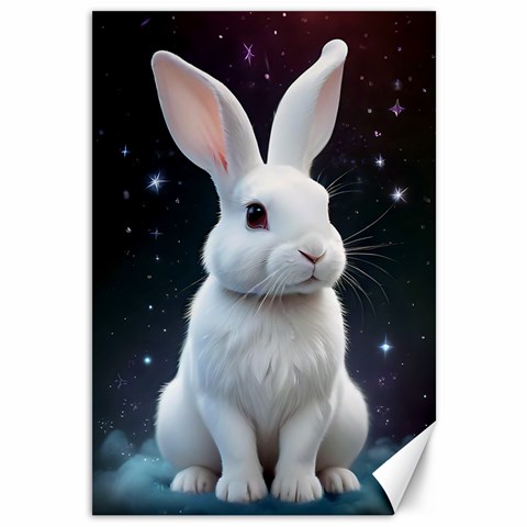 White bunny Canvas 12  x 18  from ArtsNow.com 11.88 x17.36  Canvas - 1