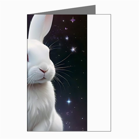 White bunny Greeting Cards (Pkg of 8) from ArtsNow.com Left