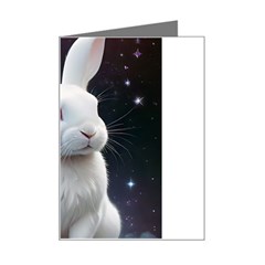 White bunny Mini Greeting Card from ArtsNow.com Left