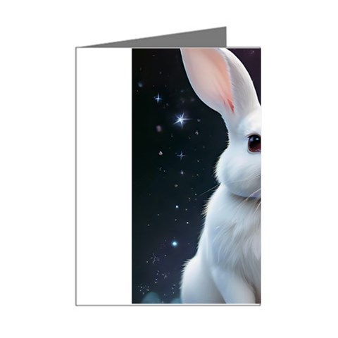 White bunny Mini Greeting Cards (Pkg of 8) from ArtsNow.com Right