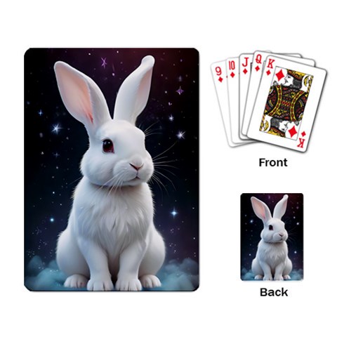 White bunny Playing Cards Single Design (Rectangle) from ArtsNow.com Back