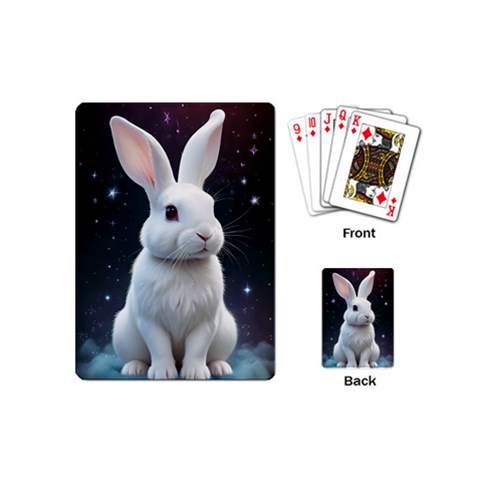 White bunny Playing Cards Single Design (Mini) from ArtsNow.com Back