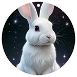 White bunny UV Print Acrylic Ornament Round