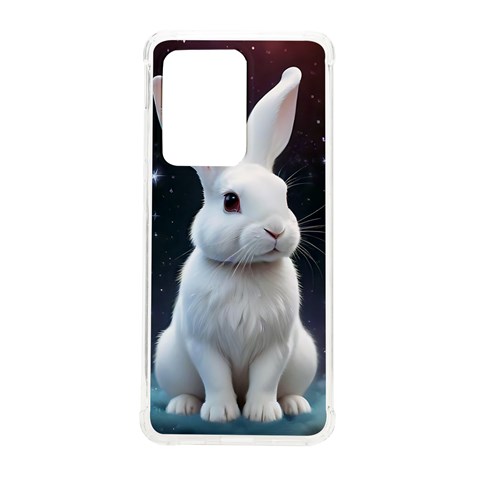 White bunny Samsung Galaxy S20 Ultra 6.9 Inch TPU UV Case from ArtsNow.com Front