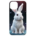 White bunny iPhone 14 Black UV Print Case