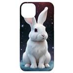 White bunny iPhone 14 Plus Black UV Print Case