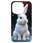 White bunny iPhone 14 Pro Black UV Print Case