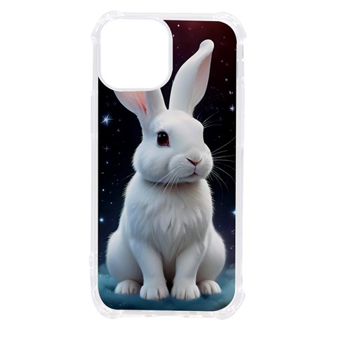 White bunny iPhone 13 mini TPU UV Print Case from ArtsNow.com Front