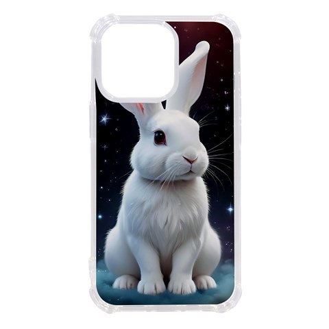 White bunny iPhone 13 Pro TPU UV Print Case from ArtsNow.com Front