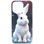 White bunny iPhone 15 Pro Max Black UV Print PC Hardshell Case