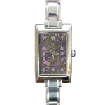 Vibrant Collage Vibes Print Rectangle Italian Charm Watch