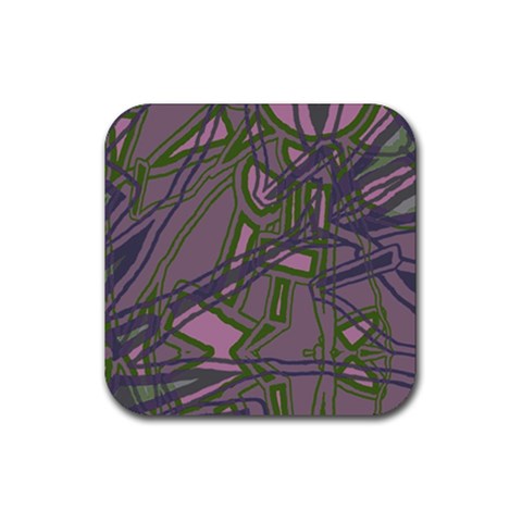 Vibrant Collage Vibes Print Rubber Coaster (Square) from ArtsNow.com Front