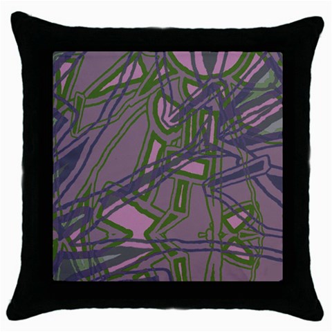 Vibrant Collage Vibes Print Throw Pillow Case (Black) from ArtsNow.com Front