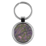 Vibrant Collage Vibes Print Key Chain (Round)