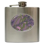 Vibrant Collage Vibes Print Hip Flask (6 oz)