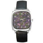 Vibrant Collage Vibes Print Square Metal Watch