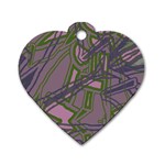 Vibrant Collage Vibes Print Dog Tag Heart (One Side)