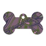 Vibrant Collage Vibes Print Dog Tag Bone (Two Sides)