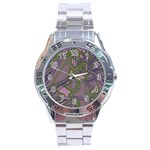 Vibrant Collage Vibes Print Stainless Steel Analogue Watch