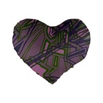 Vibrant Collage Vibes Print Standard 16  Premium Heart Shape Cushions