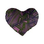 Vibrant Collage Vibes Print Standard 16  Premium Flano Heart Shape Cushions