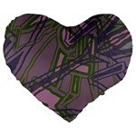 Vibrant Collage Vibes Print Large 19  Premium Flano Heart Shape Cushions