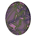 Vibrant Collage Vibes Print Oval Glass Fridge Magnet (4 pack)