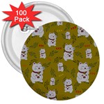 Super Lucky Cat 3  Buttons (100 pack) 