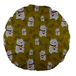 Super Lucky Cat Large 18  Premium Flano Round Cushions