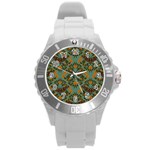 Day Of The Death Moth Round Plastic Sport Watch (L)