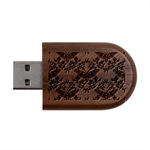 Day Of The Death Moth Wood Oval USB Flash Drive