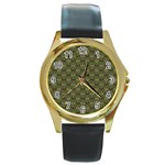 Day Of The Death Moth Scaled Round Gold Metal Watch