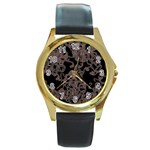 Venomous Elegance  Round Gold Metal Watch