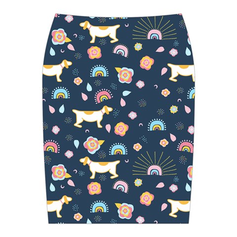 Dogs Midi Wrap Pencil Skirt from ArtsNow.com Back