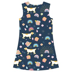 Dogs Kids  Short Sleeve Velvet Dress from ArtsNow.com Back