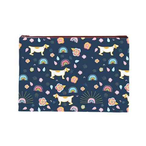 Dogs Cosmetic Bag (Large) from ArtsNow.com Front